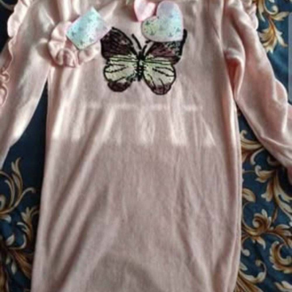 Pink Butterfly Kids Shirt